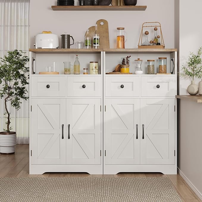 Befrases Set of 2 Farmhouse Storage Cabinet - Image 4