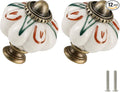 Ivory Pumpkin Knobs 12 Pack Ceramic Cabinet Knobs Vintage Drawer Pulls by Zernmiarder