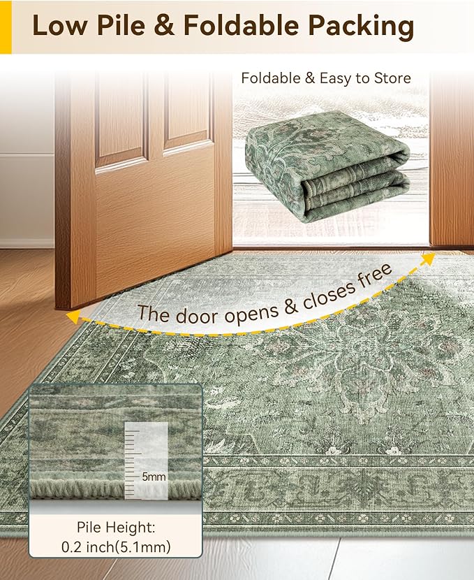 RELEANY Area Rugs 2'x5' Runner Rug Non Slip Washable - Image 5