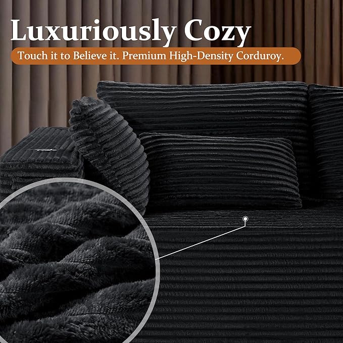 108" Oversized Cloud Sectional Couch, Comfort U Shaped Sofa - Image 7