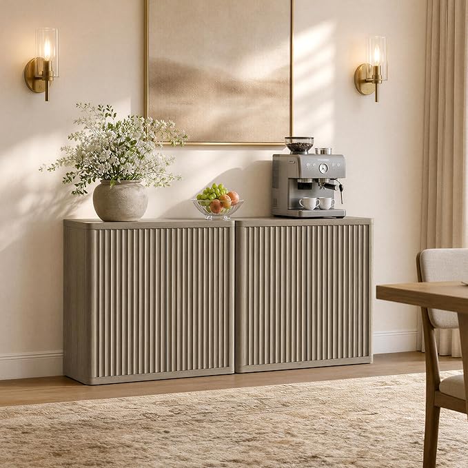 SICOTAS Buffet Cabinet with Storage 138.4" Sideboard Accent Modern Credenza - Image 5