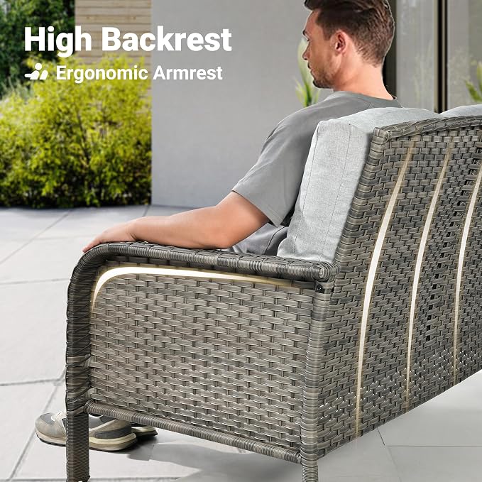 ovios 7-Piece Patio Furniture Set, Outdoor Wicker Sofa - Image 5