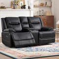 ANJ Premium Geniune Leather Manual Loveseat Recliner Sofa by ANJ