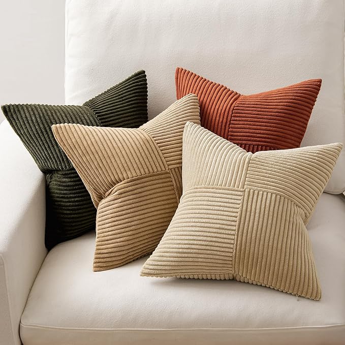 MIULEE Rust-Olive Green Decorative Throw Pillow Covers 16x16 Inch Set of 4 Boho - Image 5