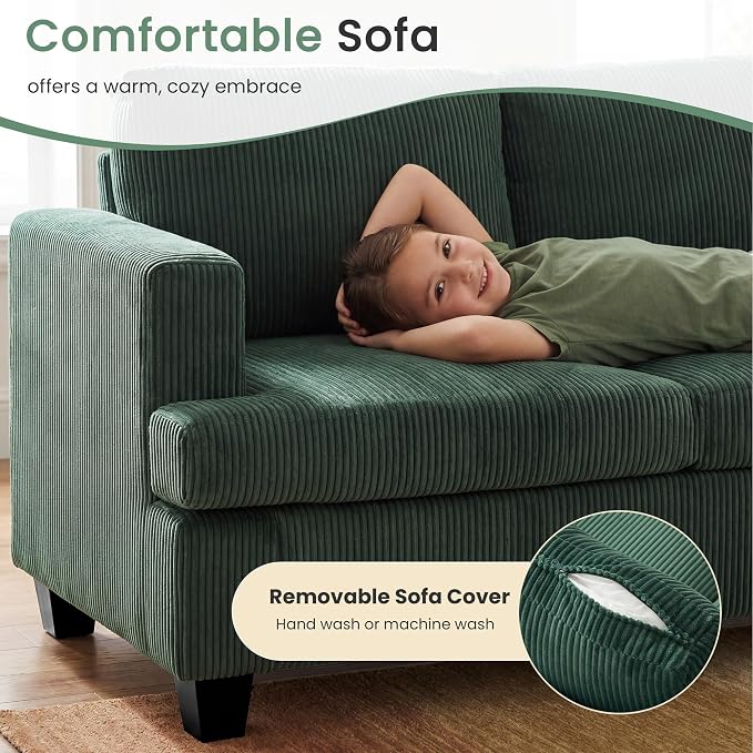 YOUDENOVA Sofa Couch, 3 Piece Set Comfy Sofa, 2 Loveseat & 3 Seater Sofa - Image 6