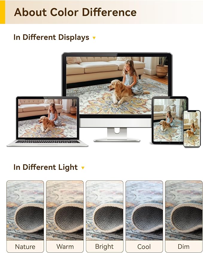 RELEANY Area Rugs 2'6"x5' Runner Rug Non Slip Washable - Image 6