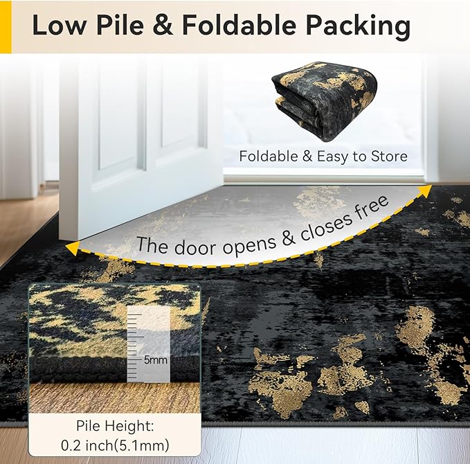 RELEANY Washable Area Rugs 4x5 Non-Slip Modern Abstract Soft - Image 6