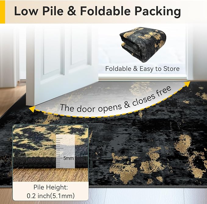 RELEANY Washable Area Rugs 10'x14' Non-Slip Modern Abstract Soft - Image 6