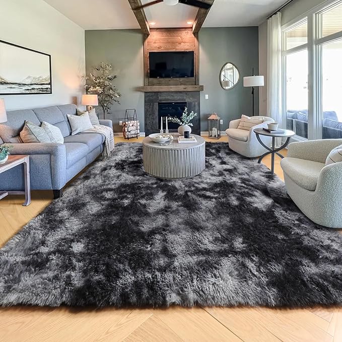 PAGISOFE Abstract Shaggy Area Rug 4' x 6' Plush Furry Rugs - Image 9