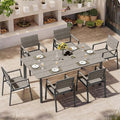 Outdoor Dining Set for 6, Aluminum Patio Table and Chairs Set by Oasbira
