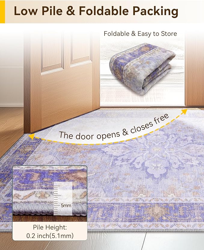 RELEANY Area Rugs 2'x10' Runner Rug Non Slip Washable - Image 5