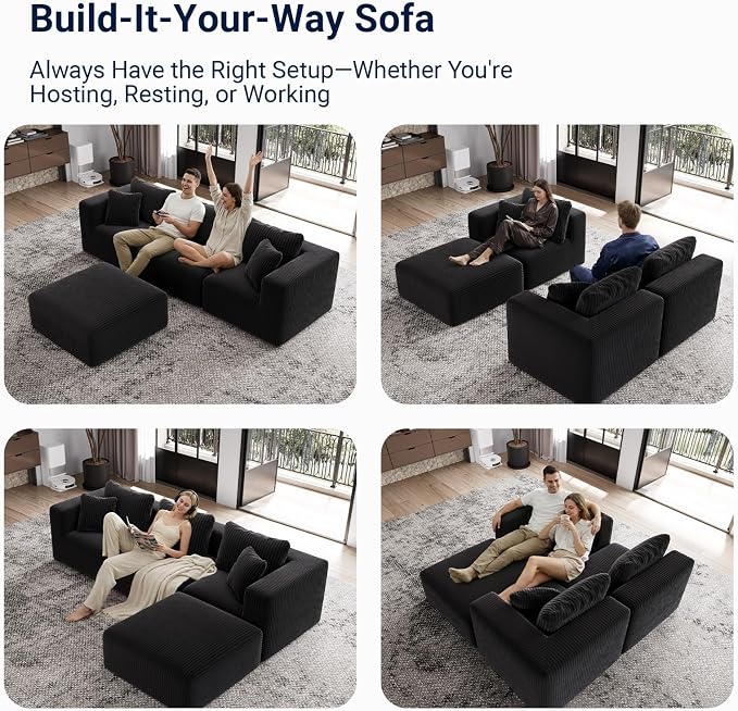 Avenco 71” 2-Seater Modular Loveseat Sofa Couch, Individually Wrapped Coil - Image 3