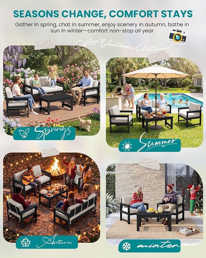 SERWALL Black HDPE Outdoor Loveseat - Image 8