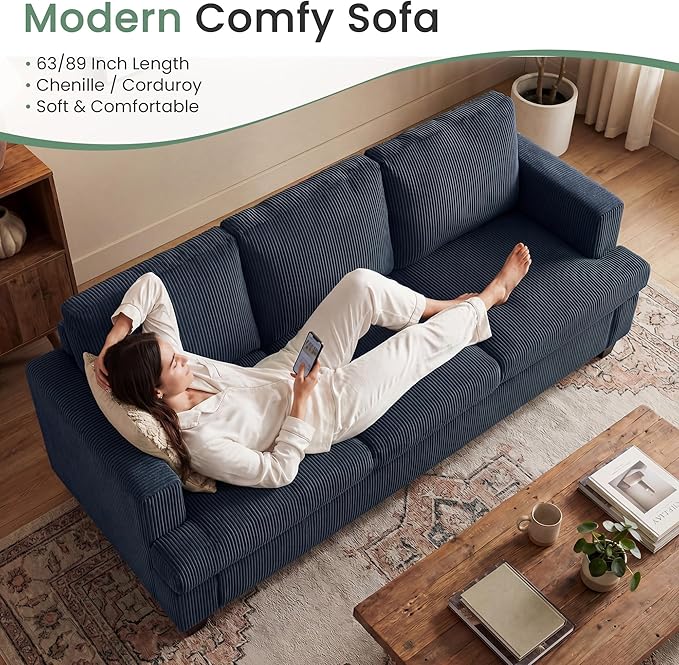 YOUDENOVA Sofa, 63” Comfy Loveseat Sofa - Image 6