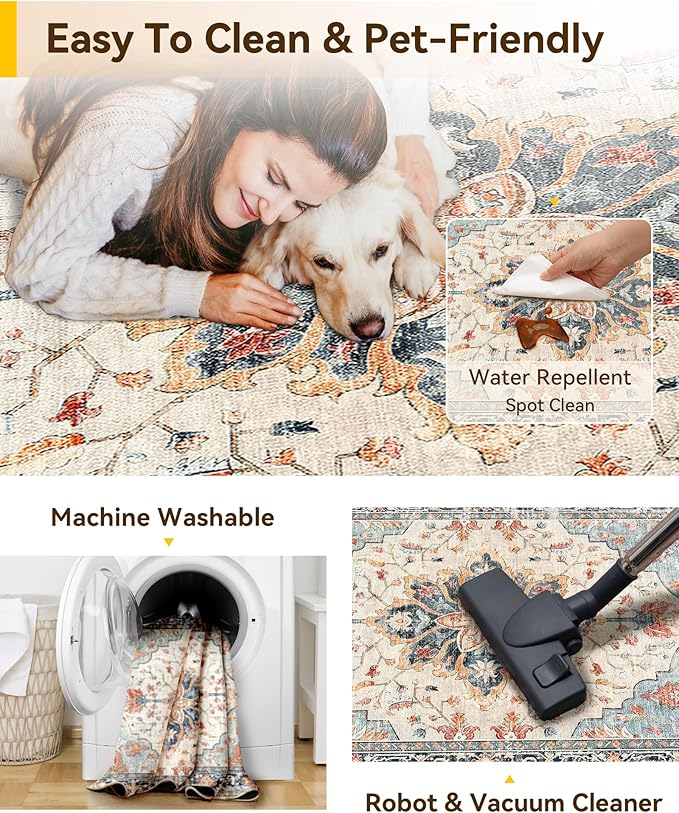 RELEANY Area Rugs 2'6"x10' Runner Rug Non Slip Washable - Image 3