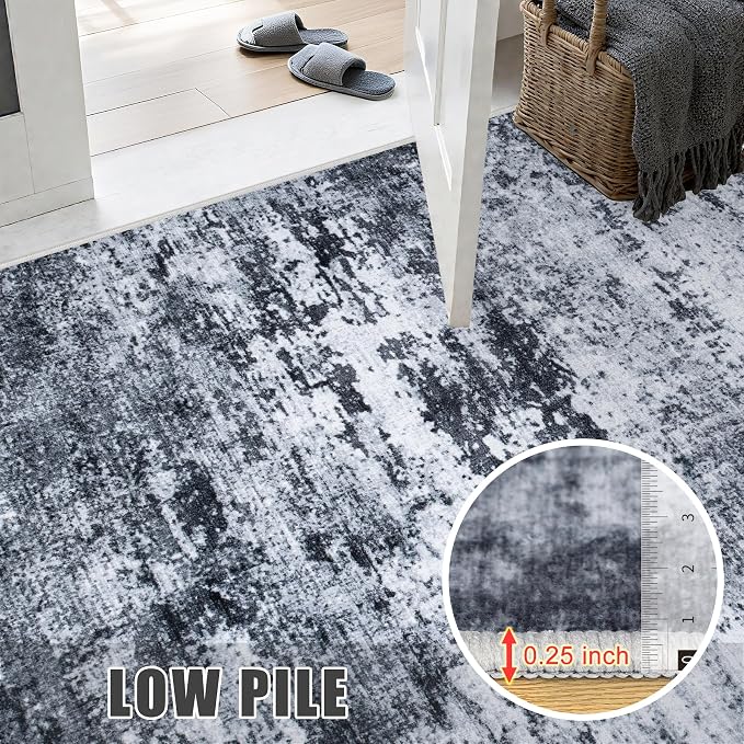 9x12 Area Rug Living Room Rug: Washable Modern Abstract Soft Thin Rug Indoor - Image 8