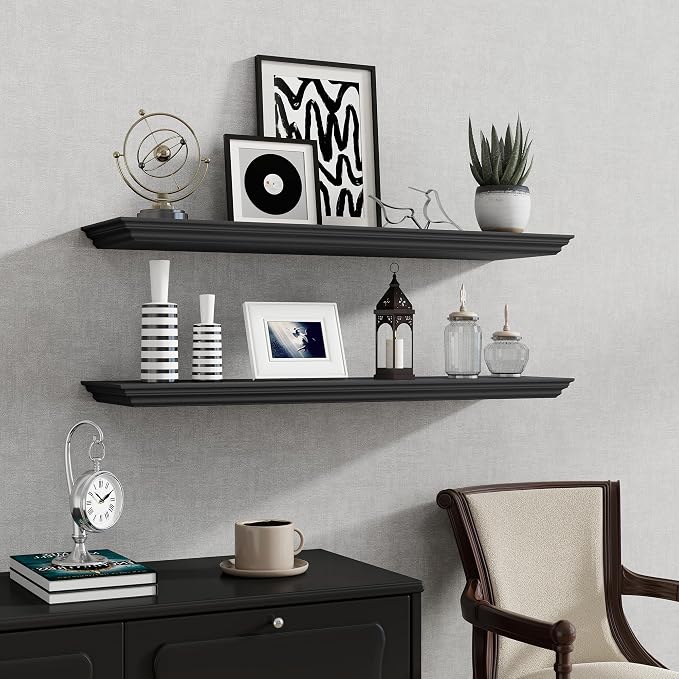 Fun Memories Floating Shelves 36 Inch Long, 9.3 Inch Deep Classic Crown Molding - Image 7