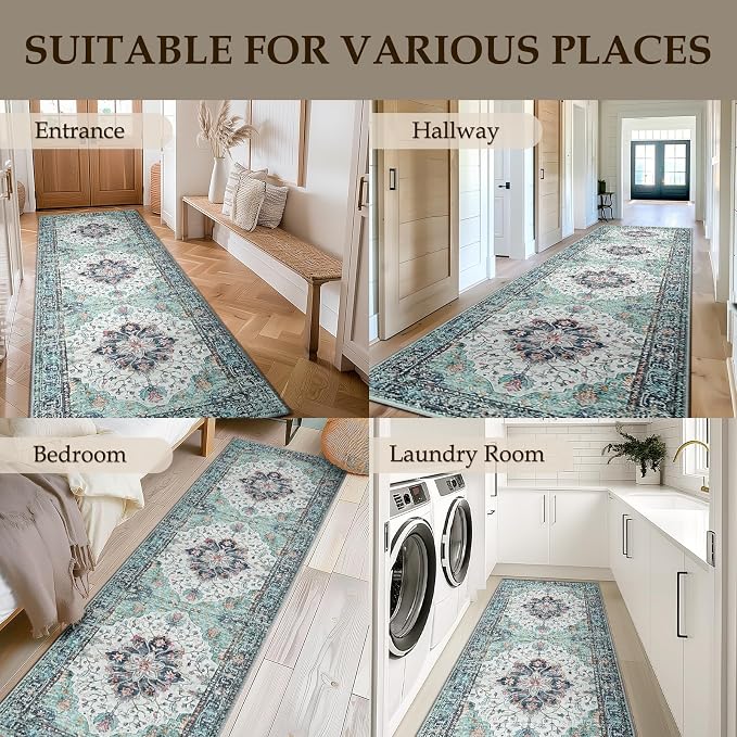 RELEANY Area Rugs 2'x10' Runner Rug Non Slip Washable - Image 3