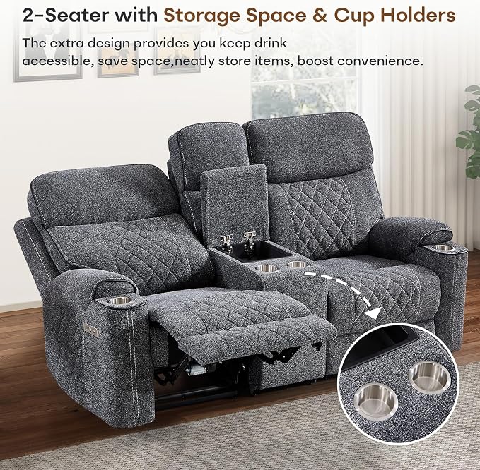 HAOMARKETS Power Oversized Reclining Sofa Couch Set of 2 - Image 5