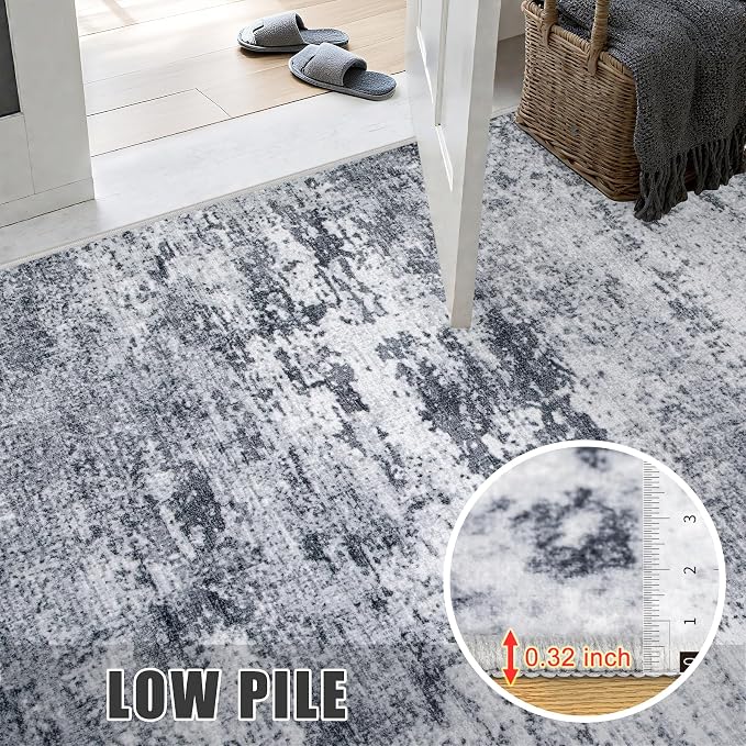 Washable Area Rug 2x3 Entryway Rug: Washable Modern Abstract Soft Thin Rug - Image 7