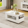 35" Wood Coffee Table for Living Room, Sides Storage by Unknown