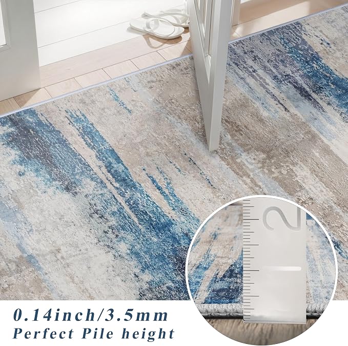 YOUFORTONG 2x8 Runner Rug Washable: Modern Abstract Kitchen Hallway Stain - Image 7