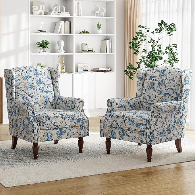 Pia Ricco High Back Floral Accent Chair - Image 8