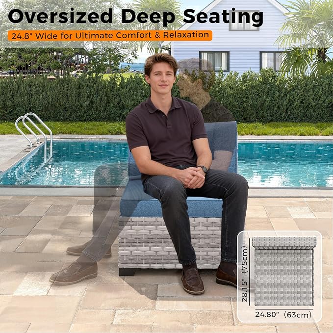 6-Seat Modular Patio Furniture Set – Outdoor Wicker Sectional Sofa - Image 5