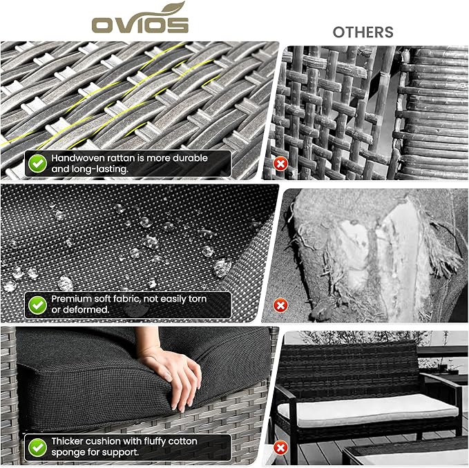 ovios 7-Piece Patio Furniture Set, Outdoor Wicker Sofa - Image 8
