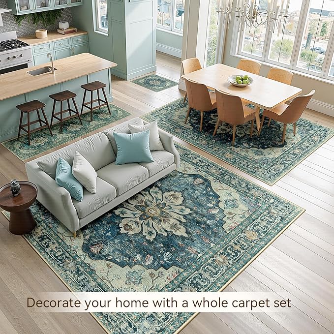 RELEANY Area Rugs 2'x6' Runner Rug Non Slip Washable - Image 4
