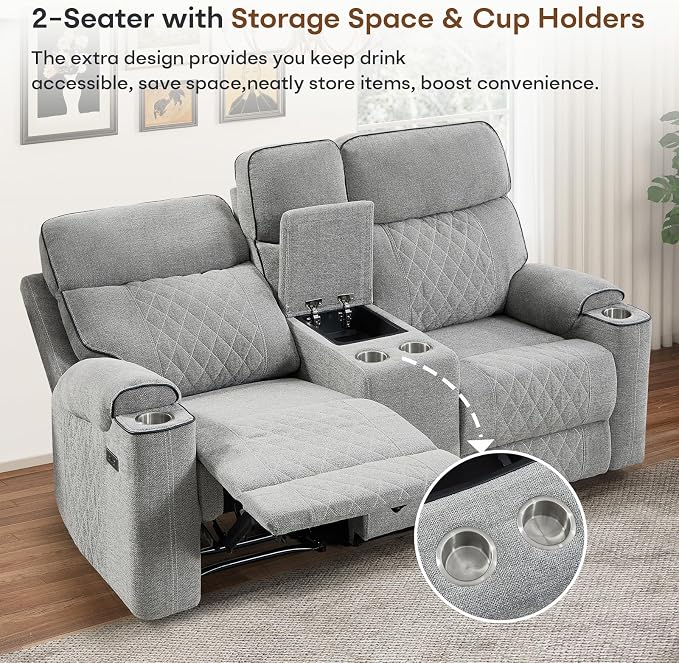 HAOMARKETS Power Oversized Reclining Sofa Couch Set of 2 - Image 5