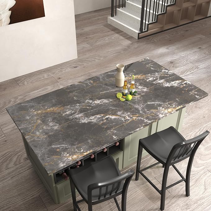 BAYYA 31.5"x80" Glossy Grey Marble Contact Paper - Image 9