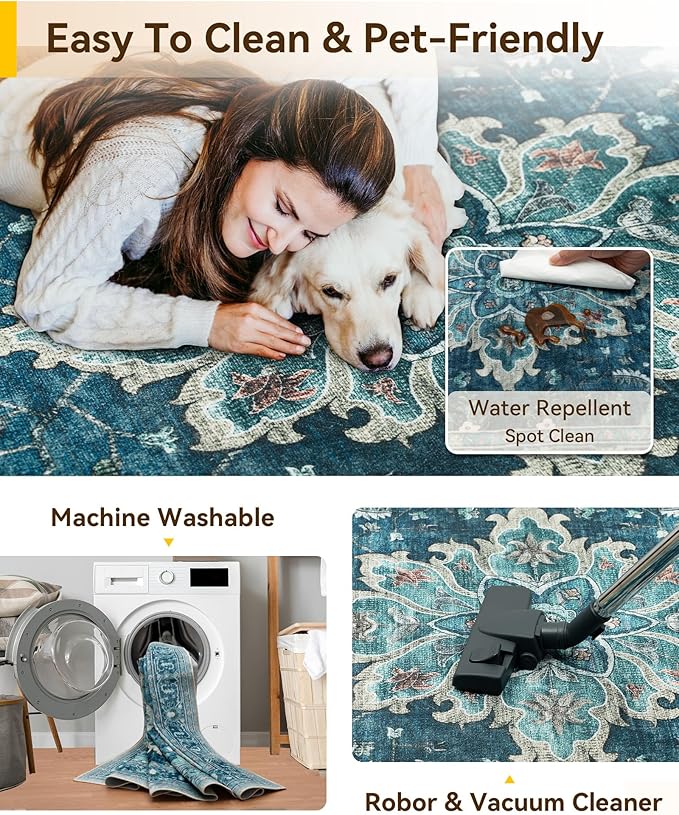 RELEANY Area Rugs 3'x12' Runner Rug Non Slip Washable - Image 3