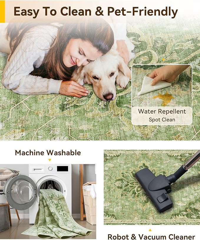 RELEANY Area Rugs 2'x10' Runner Rug Non Slip Washable - Image 5