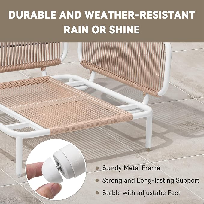 Crestlive Products Outdoor Oversized Loveseat Set, Patio Conversation Sets - Image 4