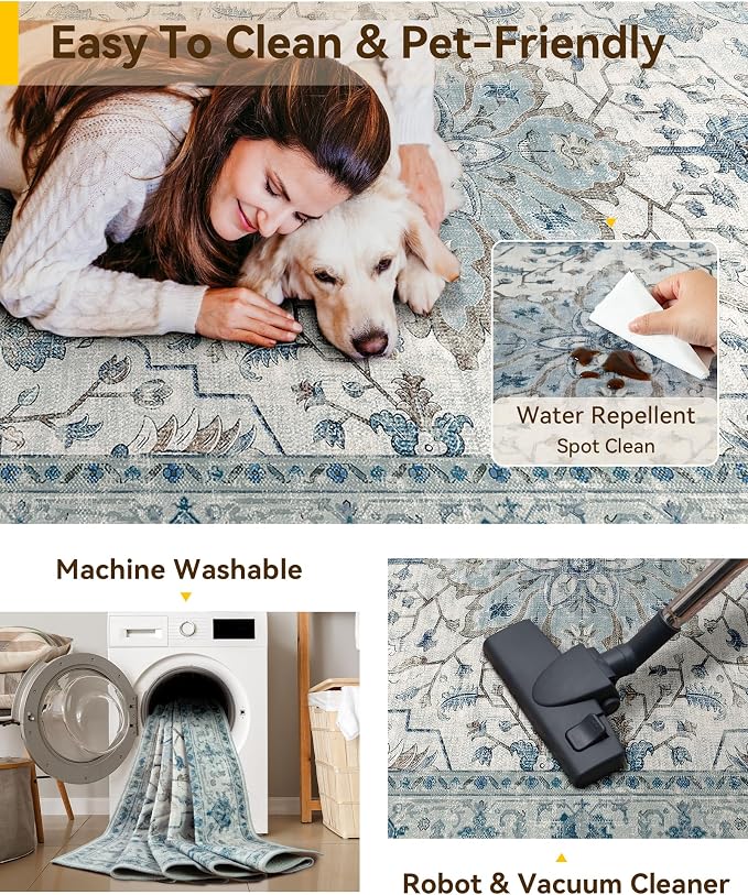RELEANY Area Rugs 2'6"x8' Runner Rug Non Slip Washable - Image 6