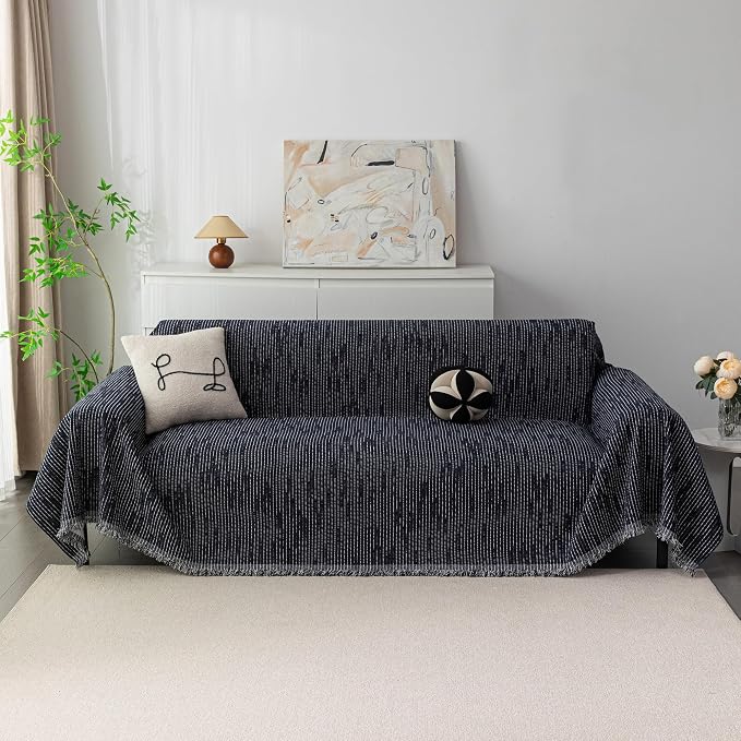 MYSKY HOME Loveseat Cover Navy Couch Cover Sectional Couch Covers - Image 2