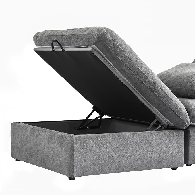 160" Cloud Sectional Couch, Overzised Down Filled Couch, 8 Seater Convertible - Image 8